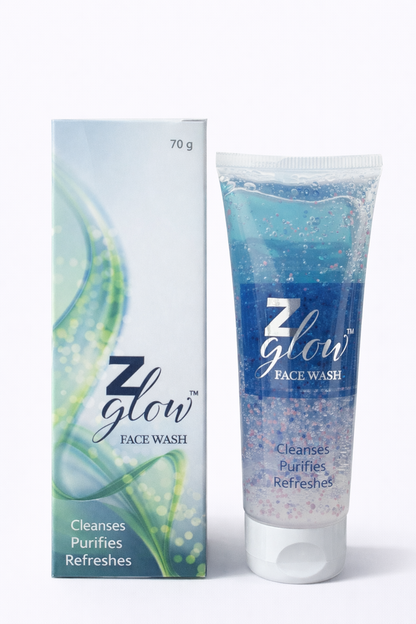 Z Glow Face Wash – With Glycolic Acid, Niacinamide & Tea Tree Oil | 70g | Soap-Free Formula for Clear & Refreshed Skin