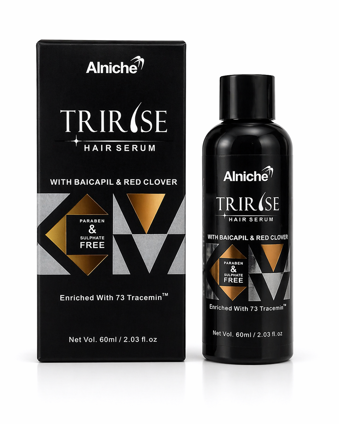 tririse hair serum with baicapil & red clover | anti hair fall & hair growth serum | paraben & sulphate free | 60ml