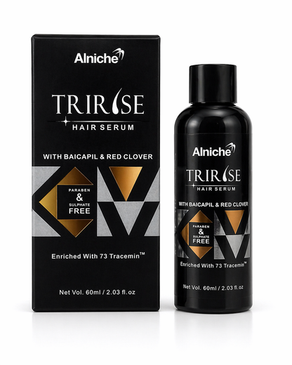 Tririse Hair Serum with Baicapil & Red Clover | Anti Hair Fall & Hair Growth Serum | Paraben & Sulphate Free | 60ml