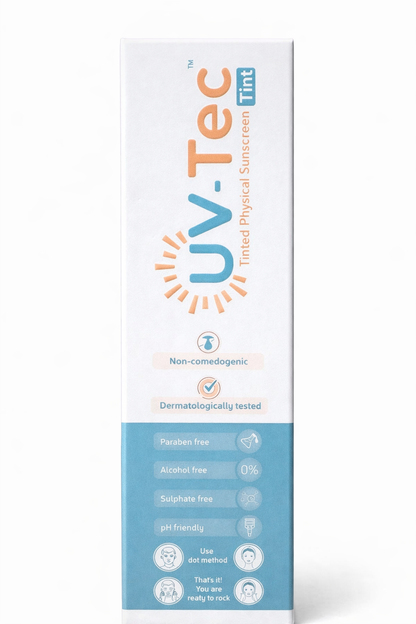 UV-Tec™ Tinted Physical Sunscreen Cream – SPF 30 PA++ | Broad Spectrum Sun Defense with Ceramides & Oat Lipid E | 30g