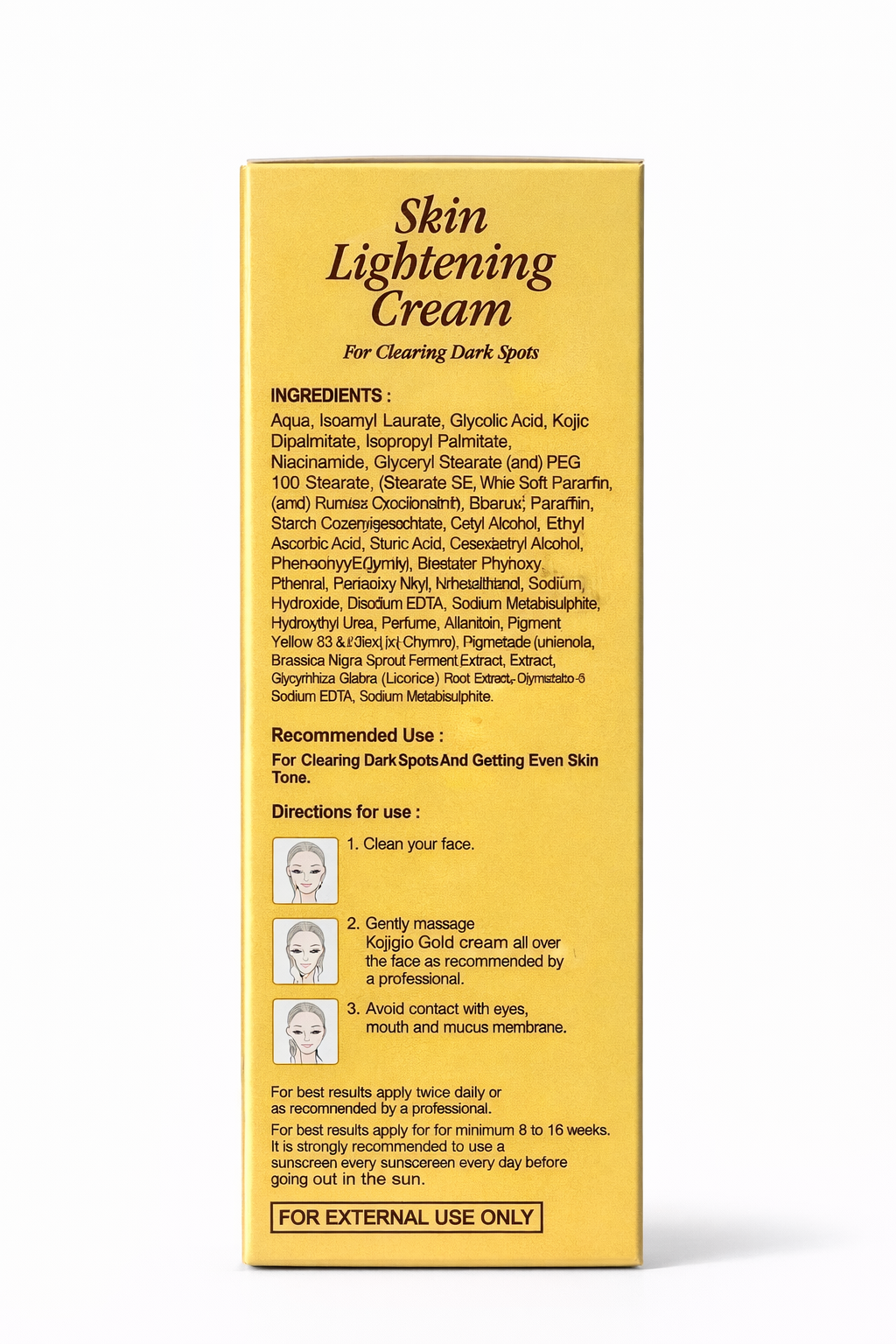 kojiglo gold skin lightening cream | vitamin b3 & c | for dark spots & pigmentation | 20g