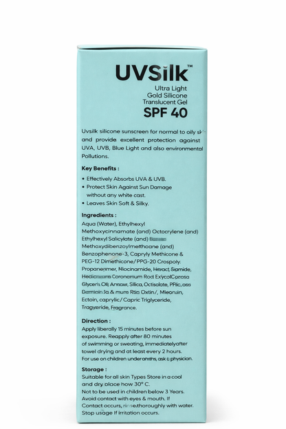 UVSilk Ultra Light Gold Silicone Sunscreen Gel SPF 40 PA+++