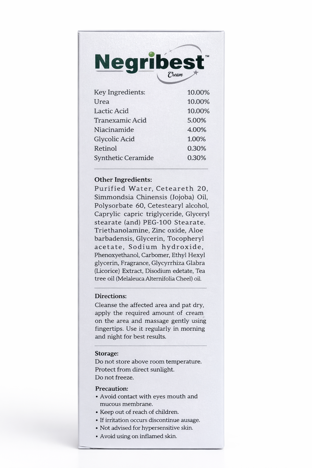 negribest skin brightening & pigmentation control cream