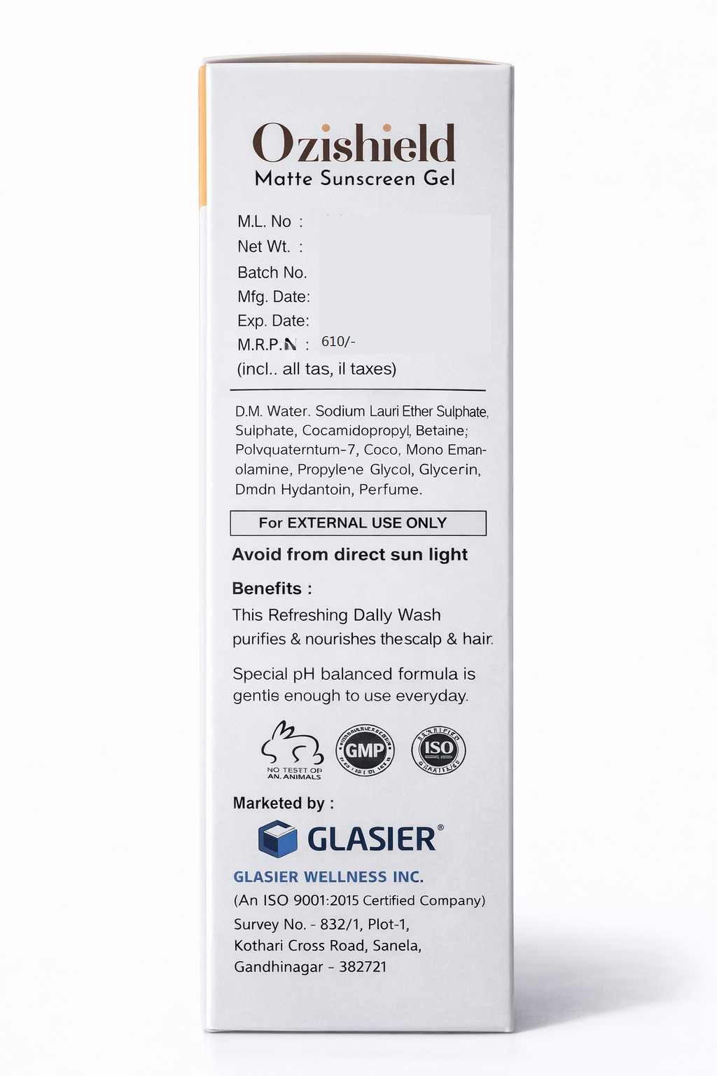 ozishield matte sunscreen gel – spf 50+ pa+++ | with 10% micronised zinc oxide – 60g