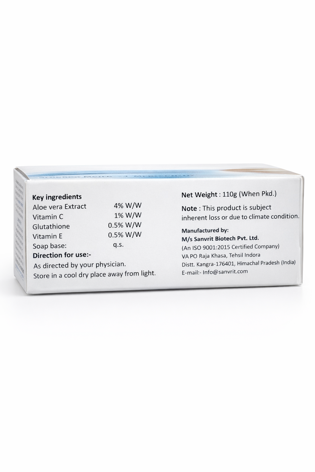 glutaup glutathione & vitamin c soap 110g with aloe vera extract | skin brightening & cleansing bar | for face & body
