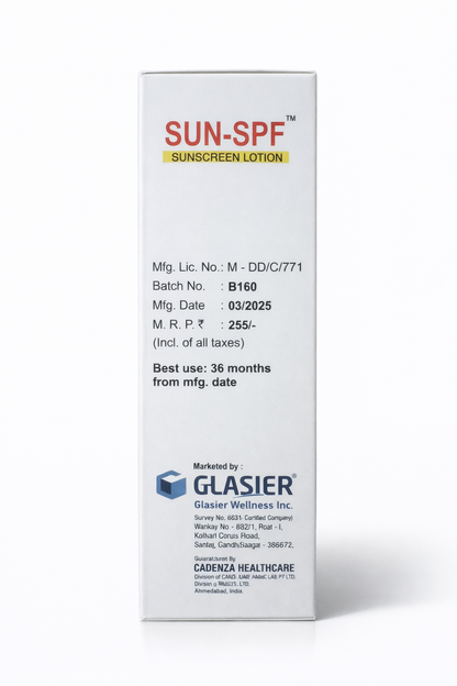SUN-SPF Sunscreen Lotion SPF 30 | Broad Spectrum UVA & UVB Protection | Water-Resistant & Non-Greasy | 60ml