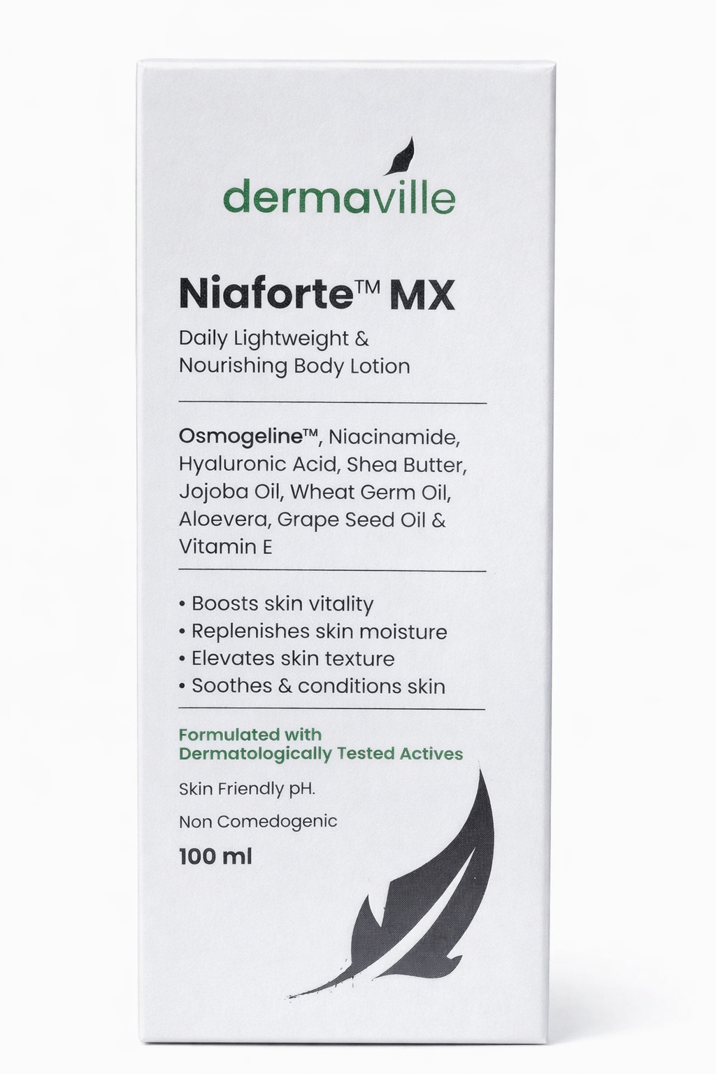 dermaville niaforte™™ mx daily lightweight & nourishing body lotion  shea butter – 100 ml