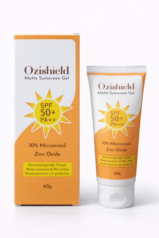 Ozishield Matte Sunscreen Gel – SPF 50+ PA+++ | With 10% Micronised Zinc Oxide – 60g