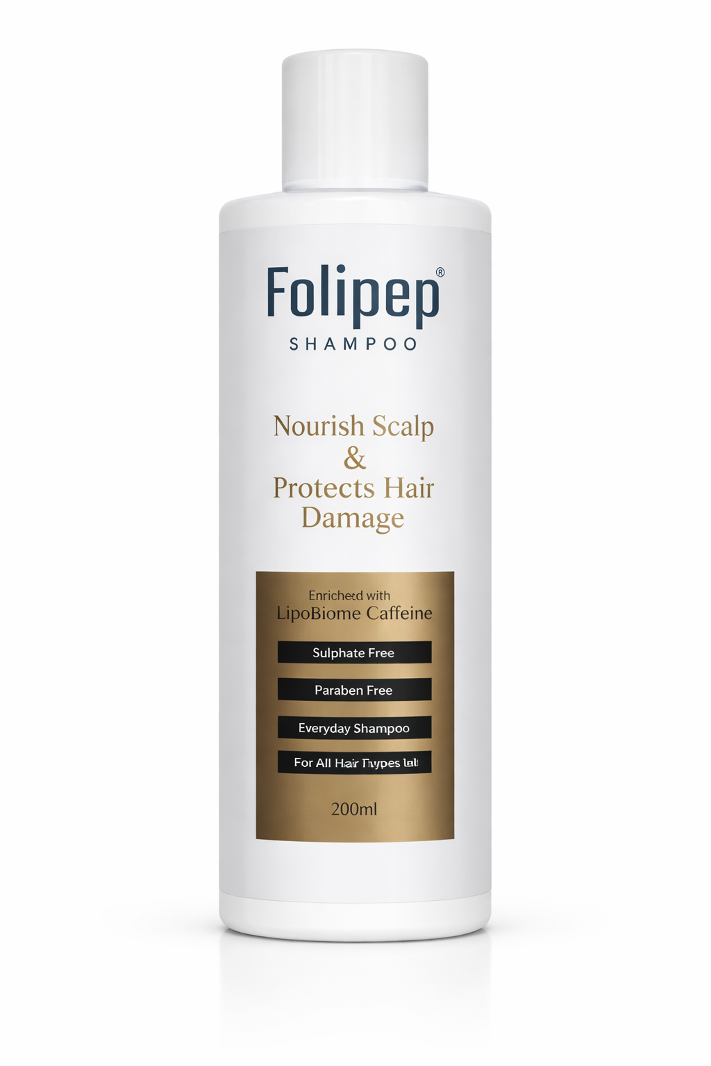 folipep shampoo – sulphate-free daily hair repair formula with caffeine & biotin | 200ml
