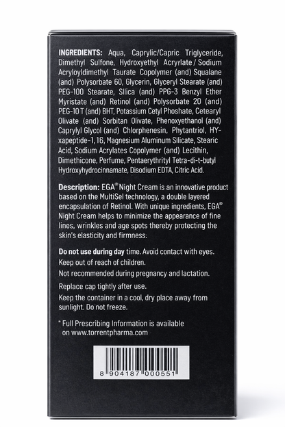 EGA Night Cream – MultiSal Retinol Technology | Minimizes Wrinkles & Age Spots | 30g