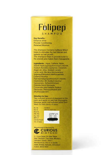Folipep Shampoo – Sulphate-Free Daily Hair Repair Formula with Caffeine & Biotin | 200ml