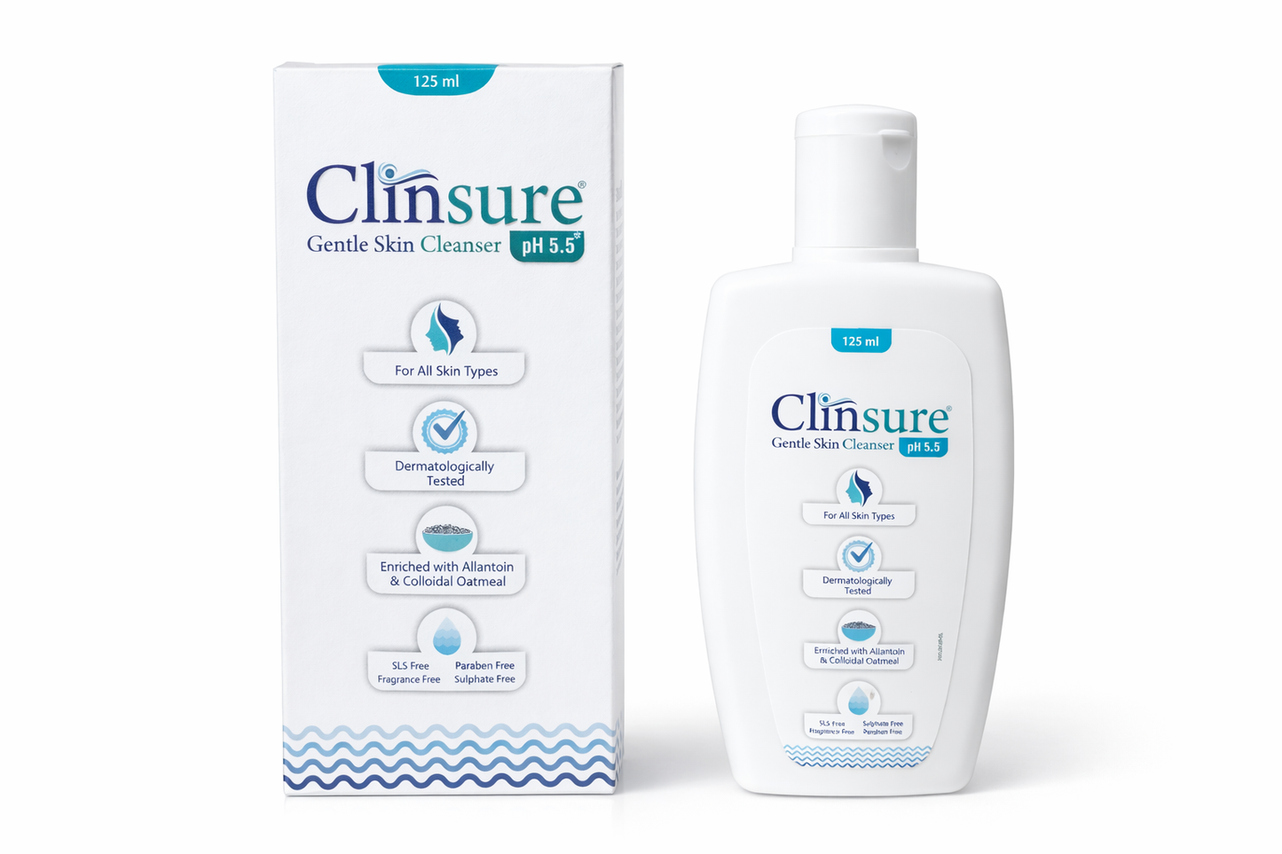 clinsure gentle skin cleanser – ph 5.5 | with colloidal oatmeal & allantoin | for all skin types