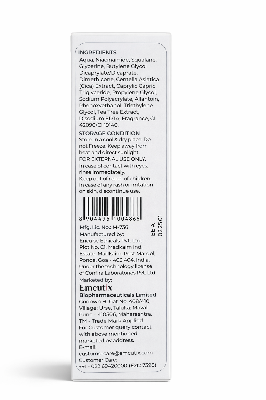 acne care moisturising gel with niacinamide & squalane | hydrating & skin repair gel | 50ml