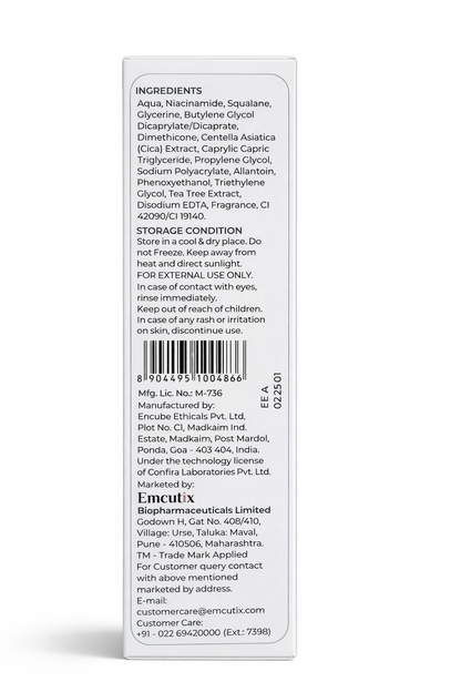 Acne Care Moisturising Gel with Niacinamide & Squalane | Hydrating & Skin Repair Gel | 50ml