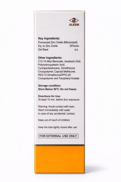 Sunheal Pure SPF 50+ PA++++ Sunscreen Gel | 25% Zinc Oxide | Ultra Matte | Broad Spectrum UVA/UVB Protection | Water Resistant | Non-Comedogenic (30g)