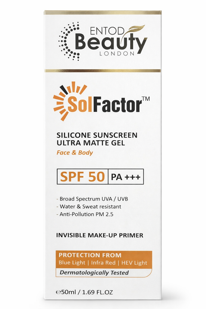 SolFactor™ Silicone Sunscreen Ultra Matte Gel SPF 50 | Face & Body | 50ml