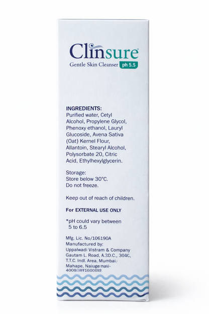 Clinsure Gentle Skin Cleanser – pH 5.5 | With Colloidal Oatmeal & Allantoin | For All Skin Types