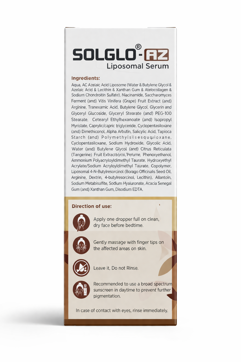 solglo-az liposomal serum | advanced skin brightening & repair serum
