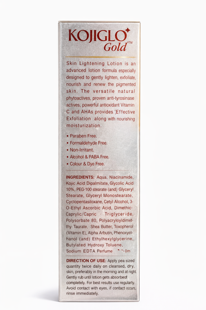 KOJIGLO Gold – Skin Lightening & Even Tone Lotion | 100% Paraben-Free | 100ml