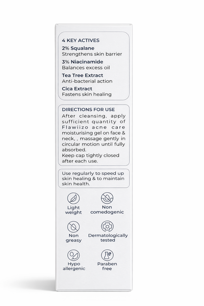 Acne Care Moisturising Gel with Niacinamide & Squalane | Hydrating & Skin Repair Gel | 50ml