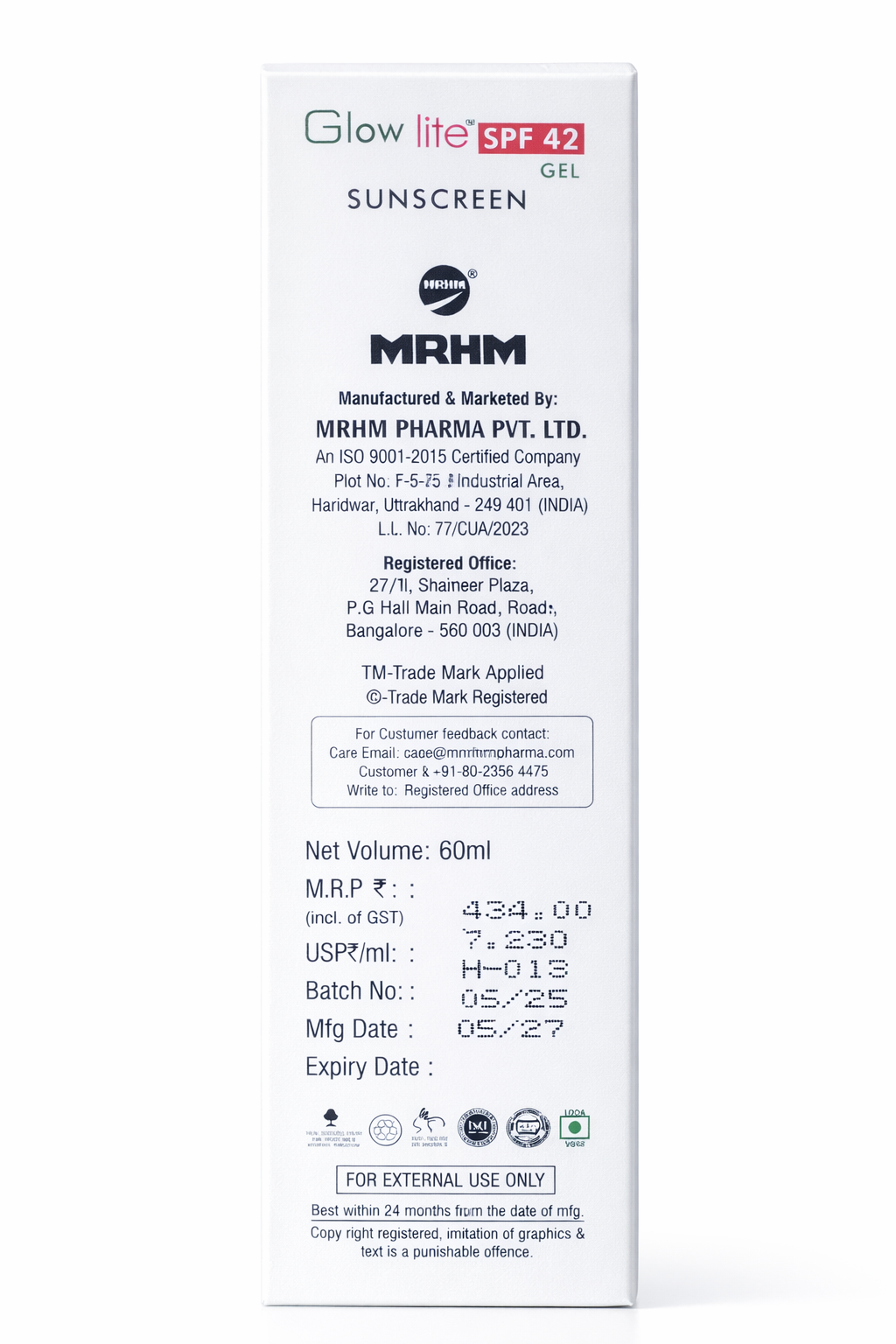 i-glow lite sunscreen gel spf 42 | broad spectrum pa+++ | nano technology | 60ml