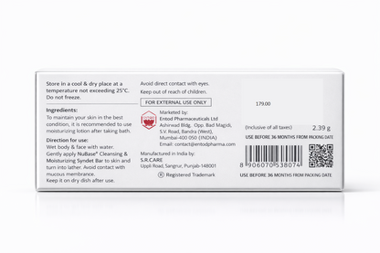 NuBase Cleansing & Moisturizing Syndet Bar 75gX3 | Soap-Free Face & Body Bar for Dry & Sensitive Skin