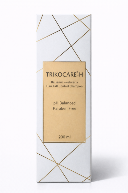 TRIKOCARE-H Hair Fall Control Shampoo with Balsamic-Vetiveria & Aloe Vera – 200ml | pH Balanced & Paraben-Free