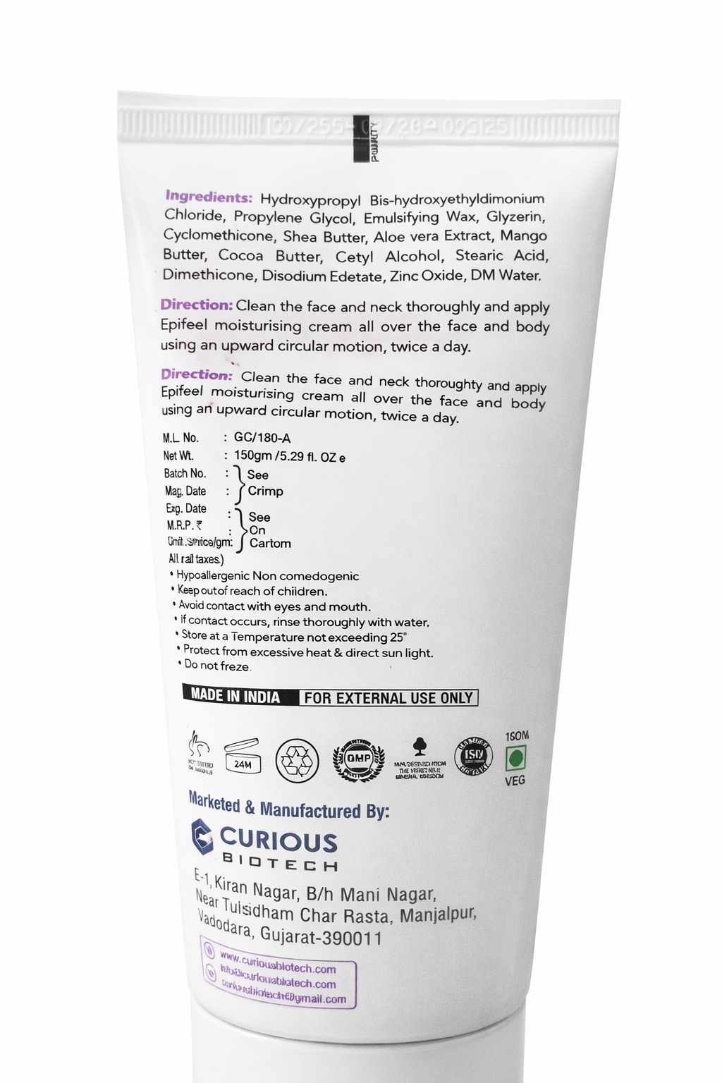 epifeel mm cream | maximum moisturising cream | ph balanced, non-comedogenic, paraben-free