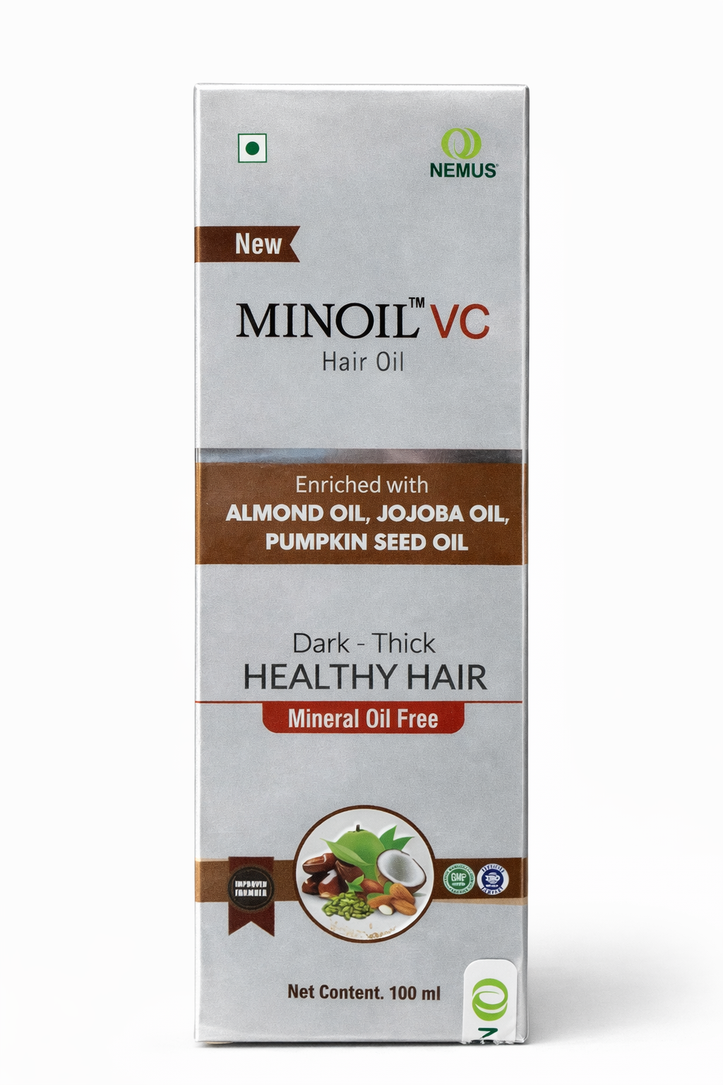 minoil vc hair oil – with virgin coconut, almond & jojoba oils (100 ml)