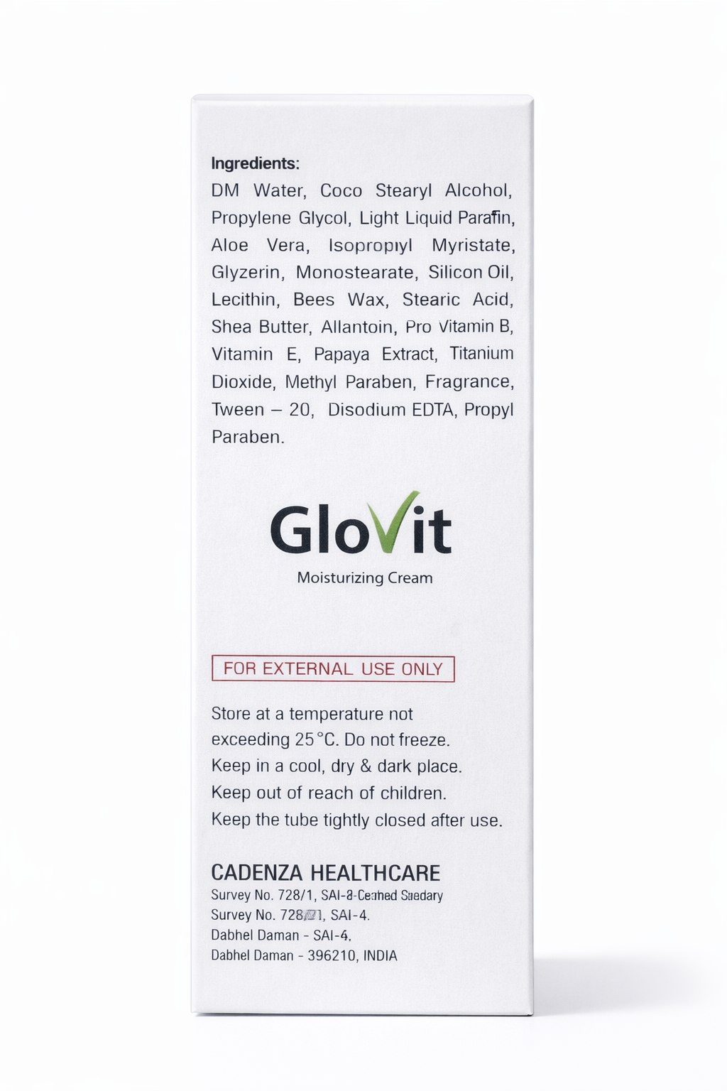 glovit moisturizing cream – 60g | with aloe vera, shea butter, papaya extract & vitamin e