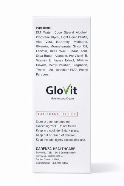 Glovit Moisturizing Cream – 60g | With Aloe Vera, Shea Butter, Papaya Extract & Vitamin E