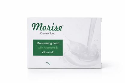 Morise Creamy Soap Pack Of – 3  Moisturising Soap with Aloe Vera & Vitamin E | 75g Hydrating Skincare Bar