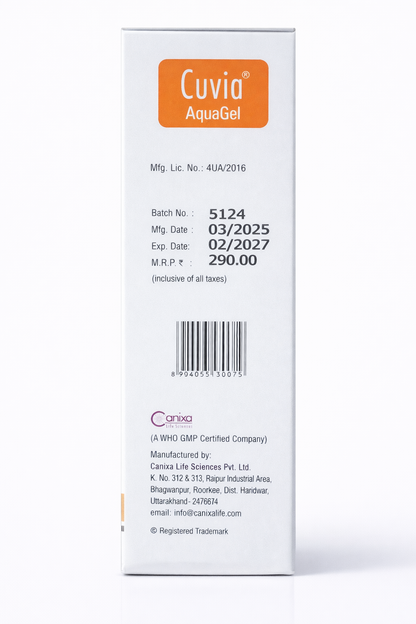 Cuvia® AquaGel SPF-30 | Broad Spectrum UV Protection with Octinoxate, Avobenzone, Oxybenzone & Titanium Dioxide | 50g | Paraben-Free | Canixa