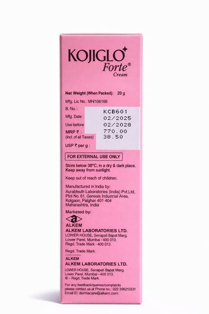 Kojiglo Forte® Cream | Intensive Skin Lightening & Depigmentation