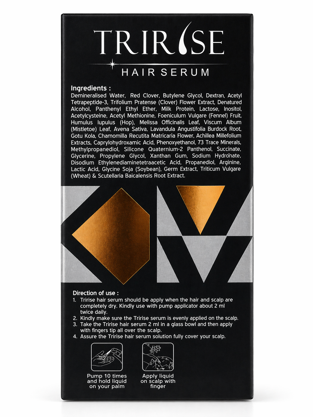 tririse hair serum with baicapil & red clover | anti hair fall & hair growth serum | paraben & sulphate free | 60ml