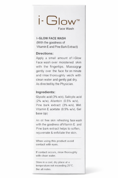 i-Glow™ Face Wash – Skin Rejuvenating Cleanser with Vitamin E & Pine Bark Extract | 60ml