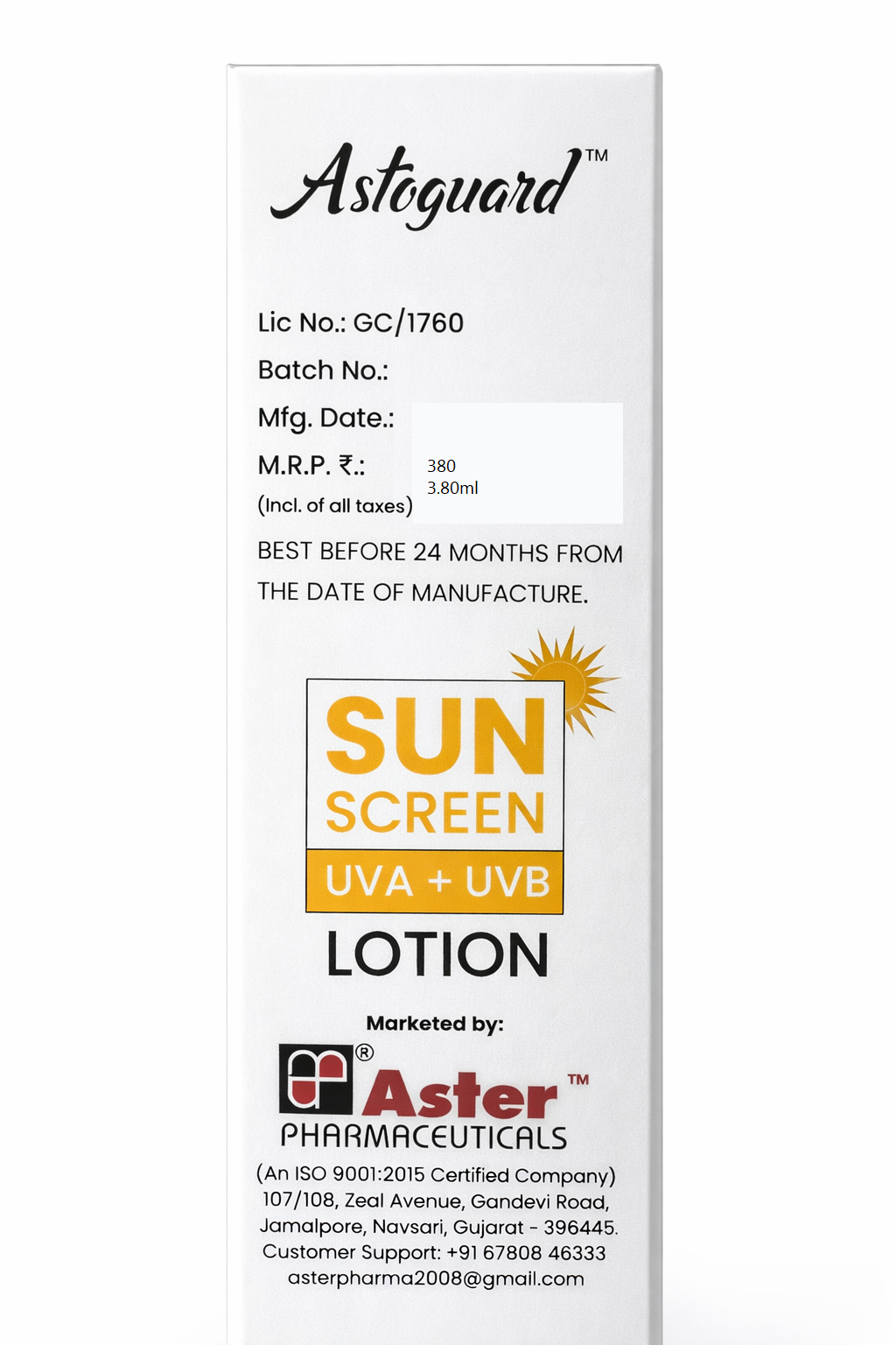 astoguard™ sunscreen lotion spf 50+