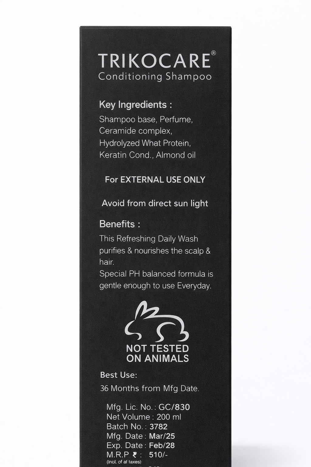 trikocare® conditioning shampoo – 200ml | ph balanced with ceramide & keratin