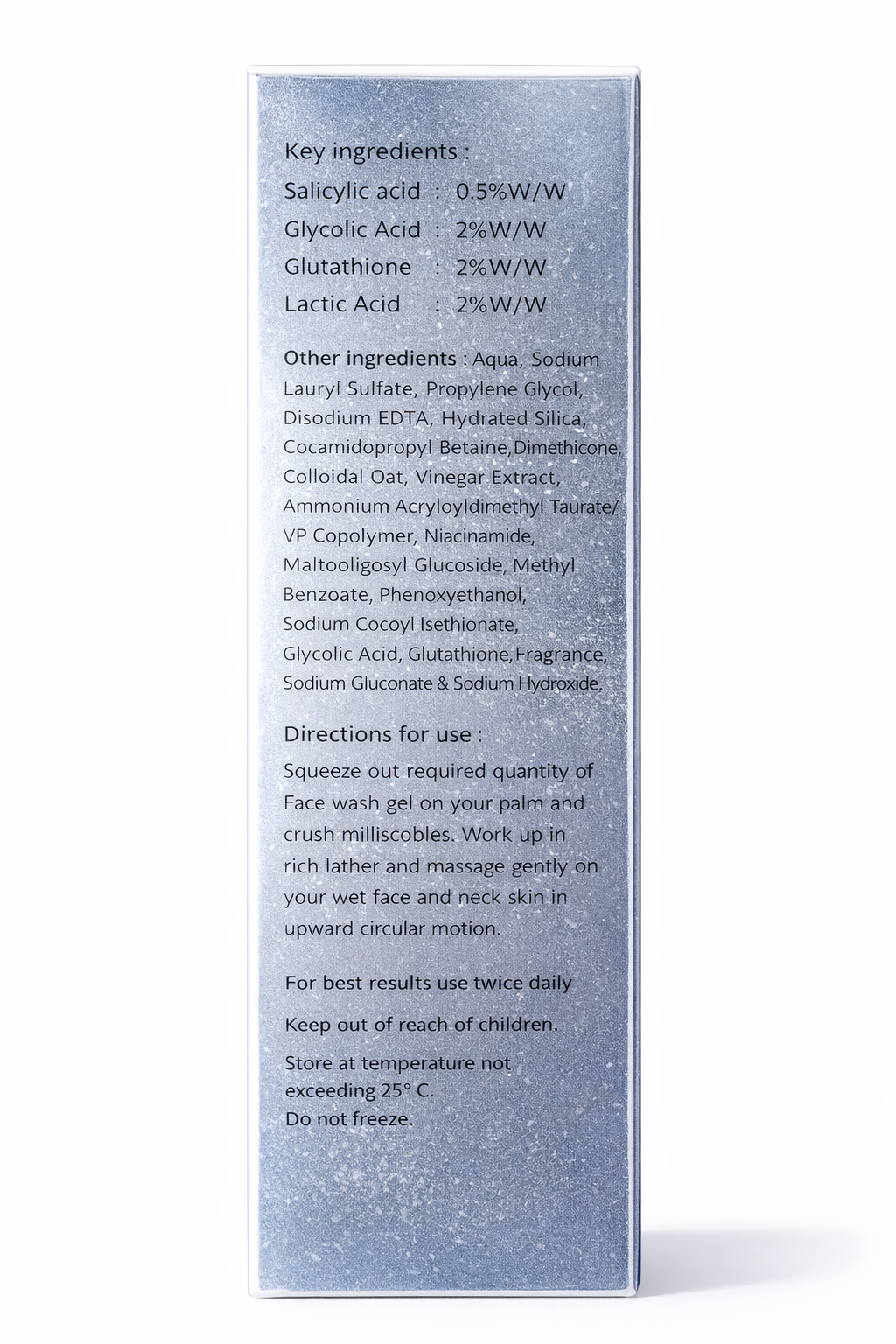 tonesia skin rejuvenating face wash gel – with aha, bha & glutathione