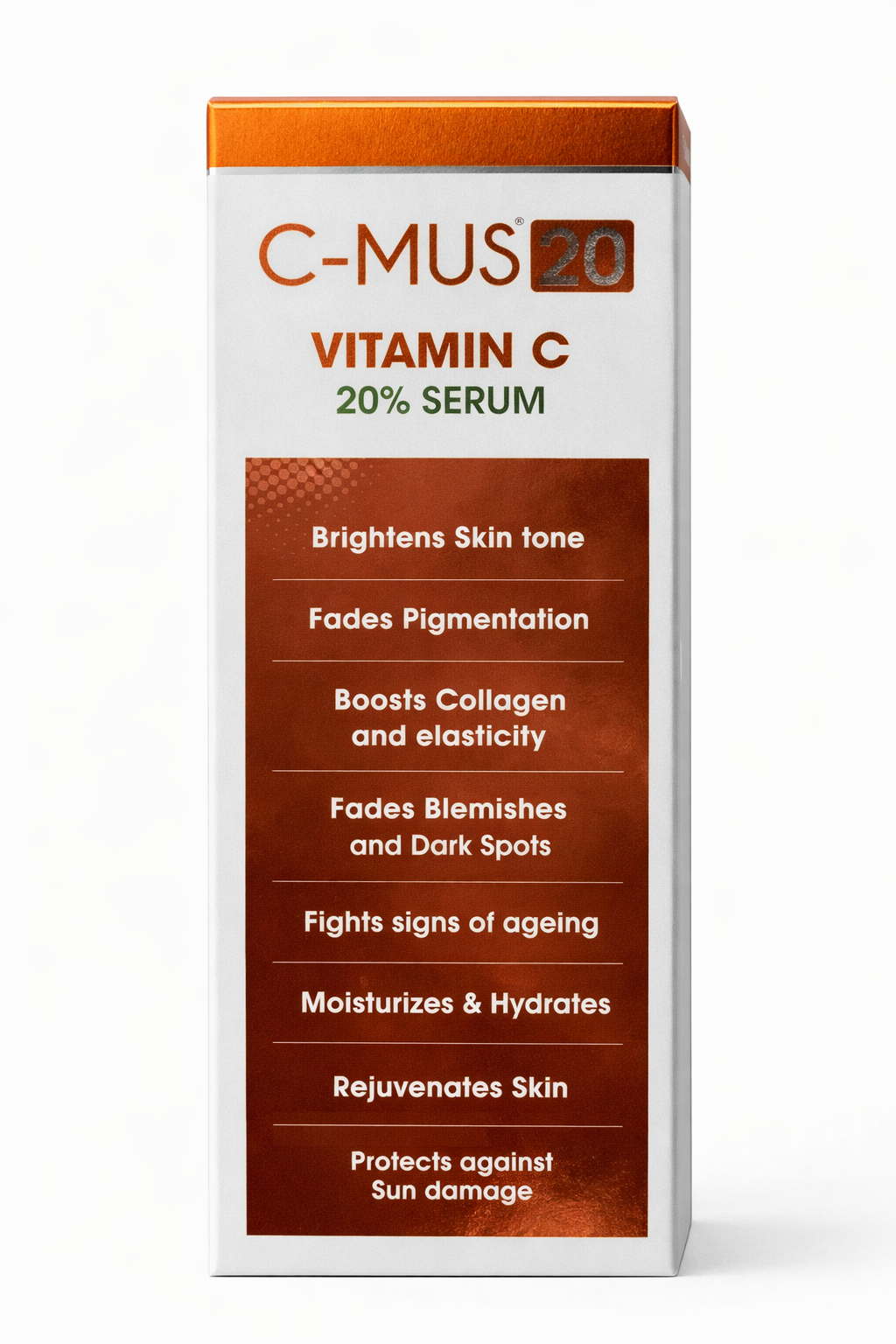 c-mus vitamin c 20% serum | with hyaluronic acid, ferulic acid & retinol | brightening & anti-aging | 20ml