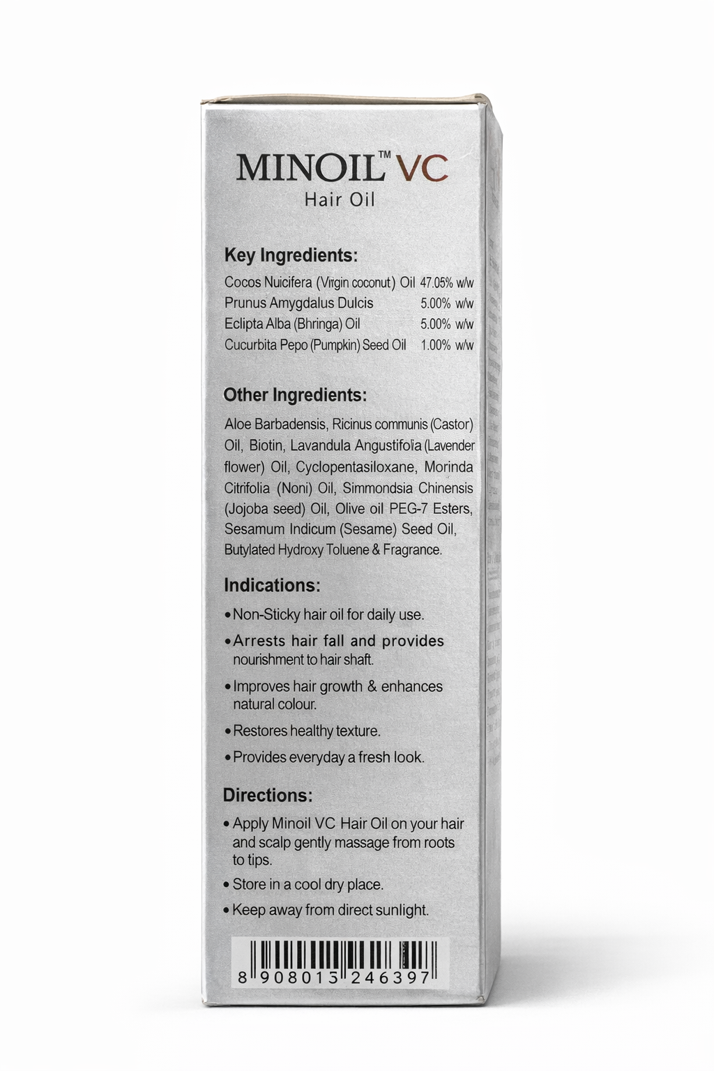 minoil vc hair oil – with virgin coconut, almond & jojoba oils (100 ml)