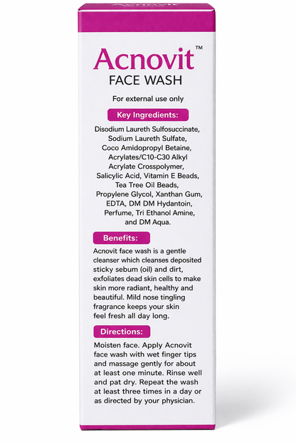 Acnovit Face Wash for Oily & Acne-Prone Skin – 70g | Cleanses, Purifies & Refreshes