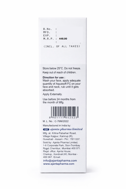 Aquasoft FC Advanced Facial Cream with Sun Protection | 100g | Rich Hydrating Moisturizer with Vitamin E
