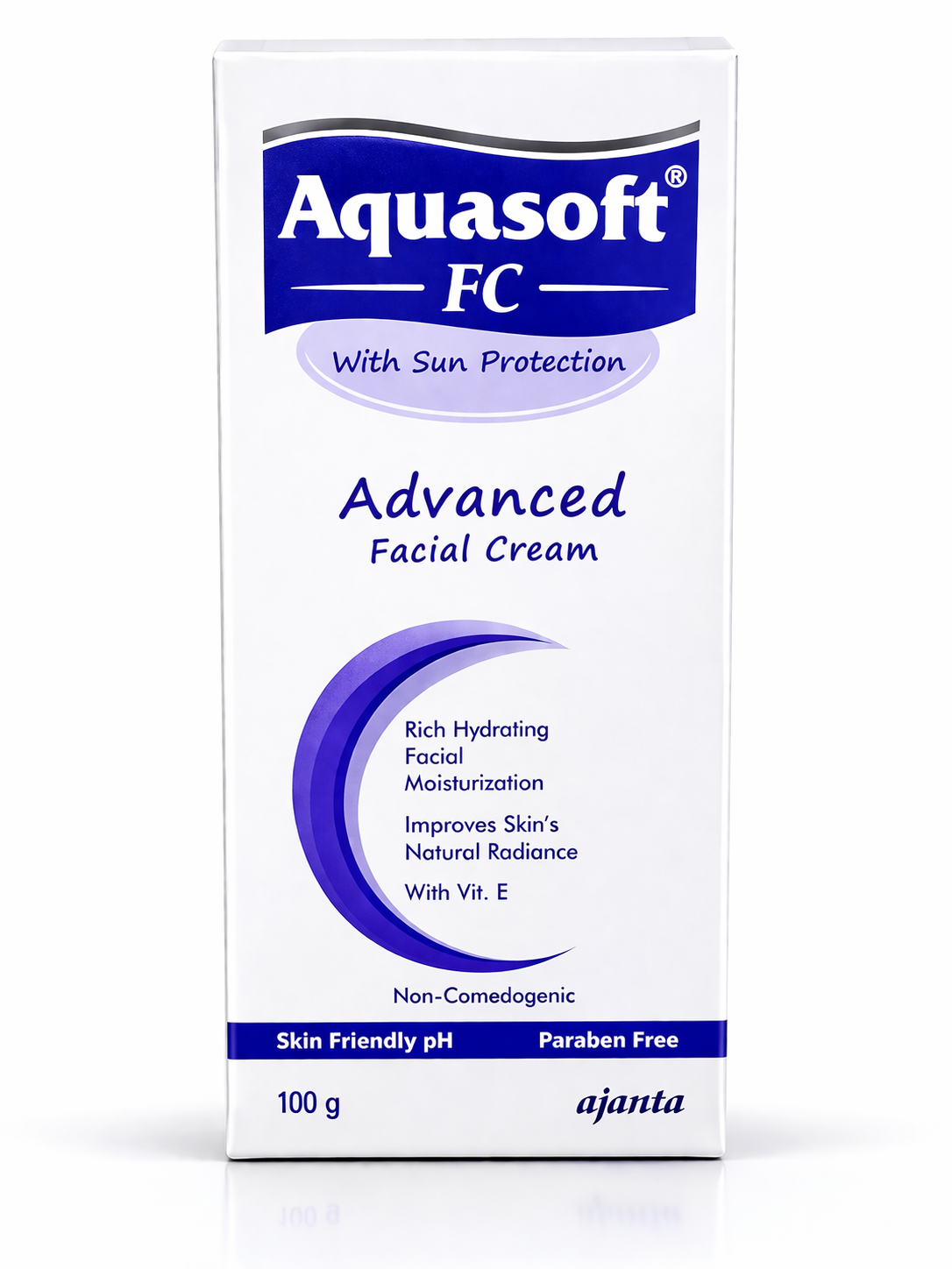 aquasoft fc advanced facial cream with sun protection | 100g | rich hydrating moisturizer with vitamin e