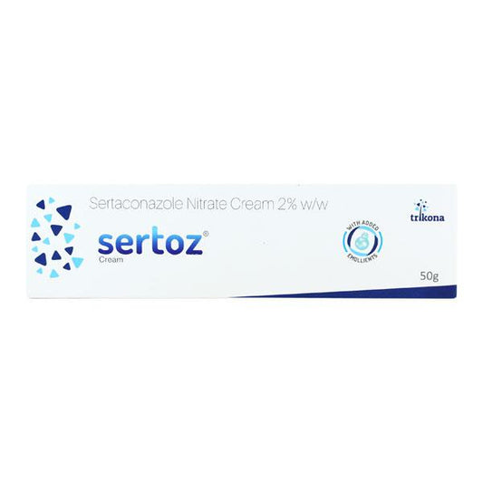 Sertoz Cream | Sertaconazole Nitrate 2% w/w Antifungal Cream with Emollients | 50g